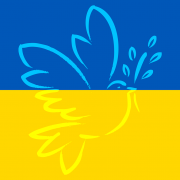 Ukrainische Flagge mit Taube